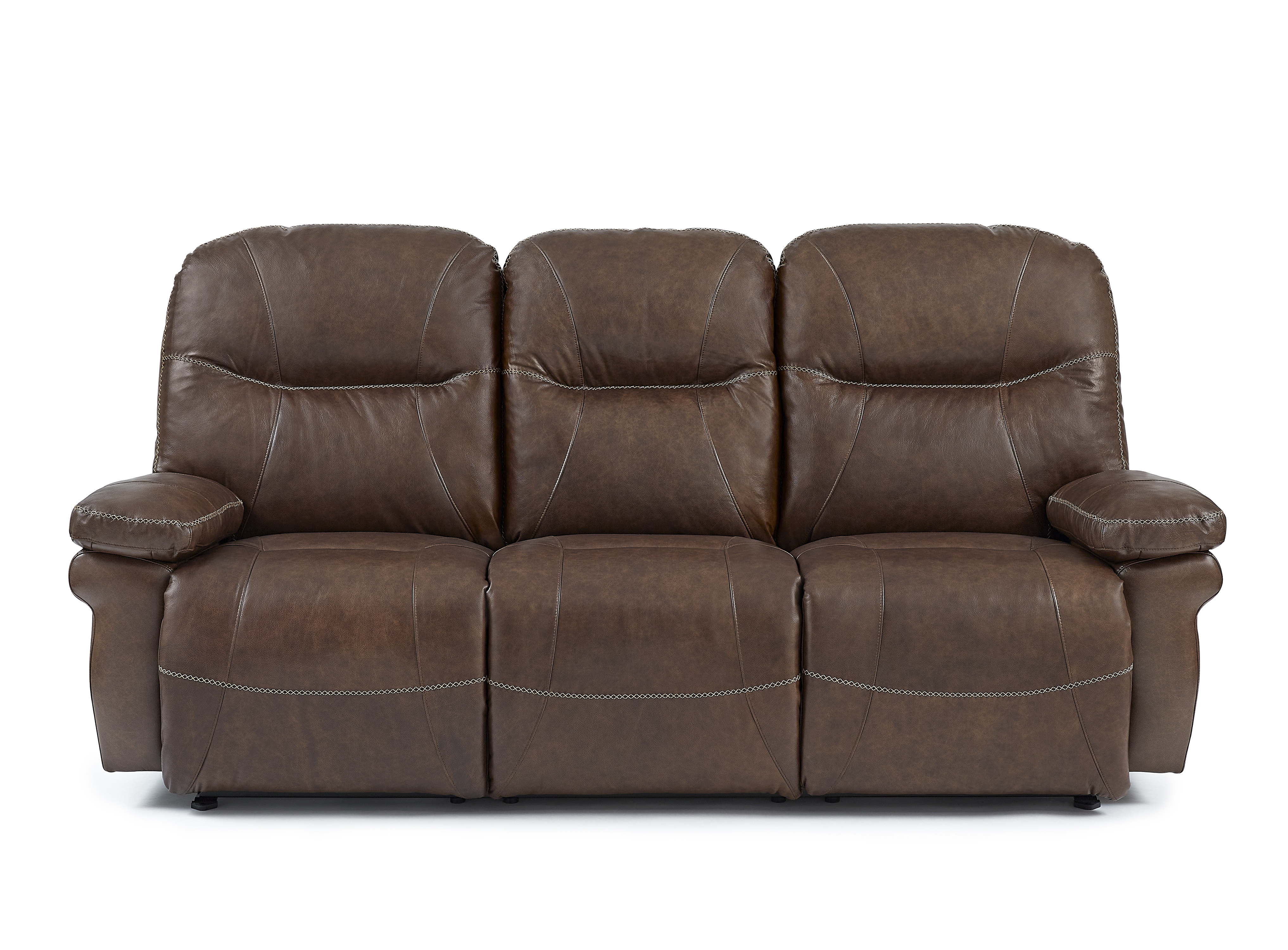 Leather Power Space Saver Reclining Sofa