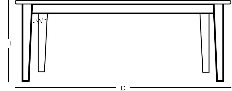 Dimensions - Rectangular Dining Table