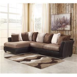 Benchcraft Masoli - Mocha 2-Piece Sectional with Chaise