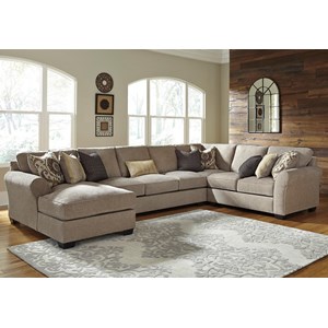 Benchcraft Pantomine 4-Piece Sectional w/ Chaise & Armless Sofa