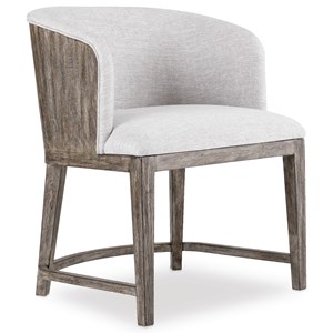 Upholstered Chair with Wood Back
