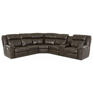 Klaussner Ridley 3 Piece Reclining Sectional with RAF Console