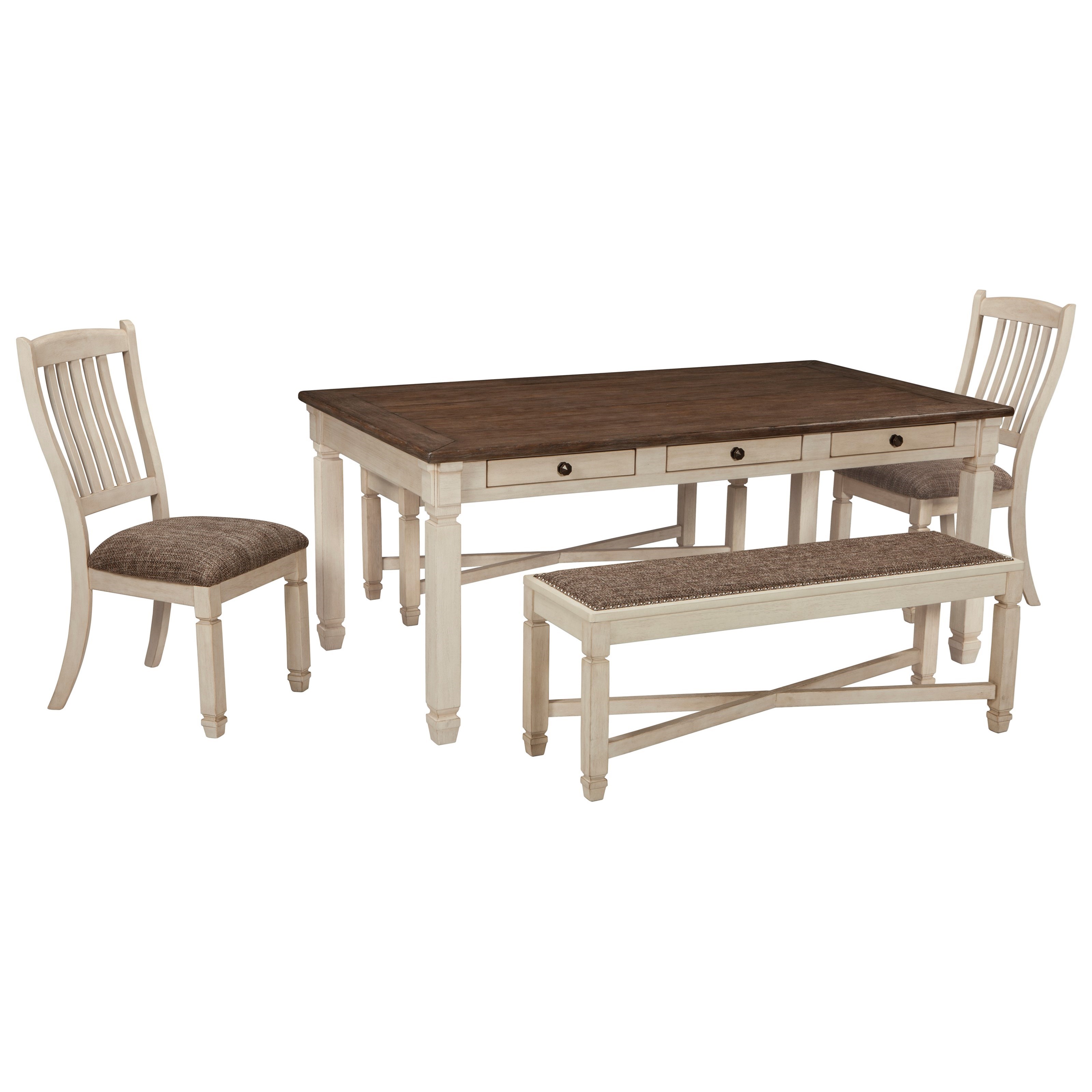 Bolanburg Table and Chair Set with Bench by Signature Design by Ashley at Furniture Barn