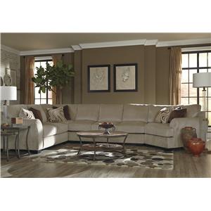 Benchcraft Hazes 4-Piece Sectional w/ Armless Sofa & Cuddler