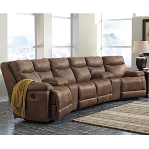 Signature Design by Ashley Valto Reclining Sectional with Angled Consoles