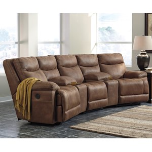Signature Design by Ashley Valto Reclining Sectional with Angled Consoles