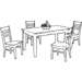 Table & Chair Set - 5 Pc