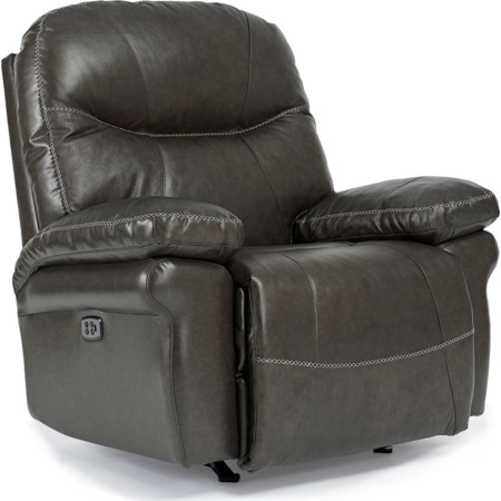Leather Power Tilt Headrest Rocker Recliner