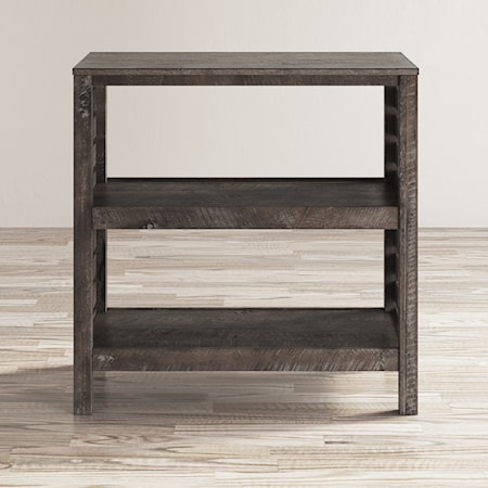 Clark Slatted Bookcase - Stonewall Grey