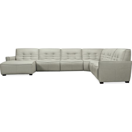 6-Piece Left-Facing Chaise Sectional Sofa