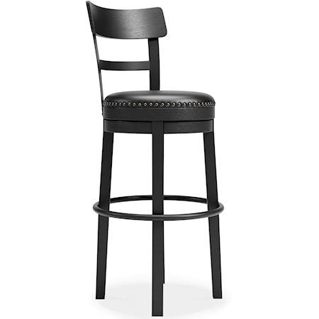Bar Height Upholstered Swivel Bar Stool