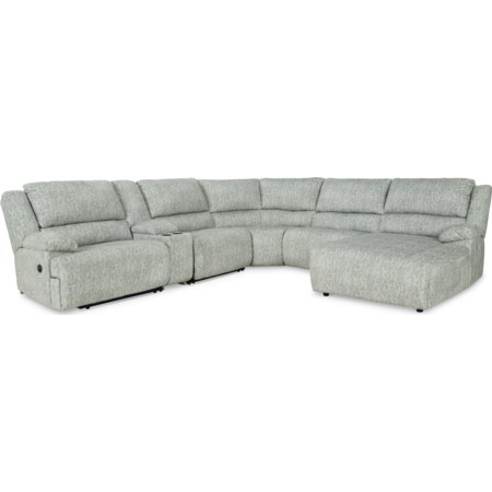 6-Piece Reclining Sectional with Chaise