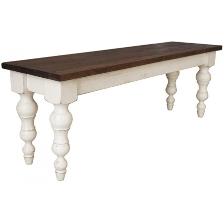 Dining Bench with Turned Legs