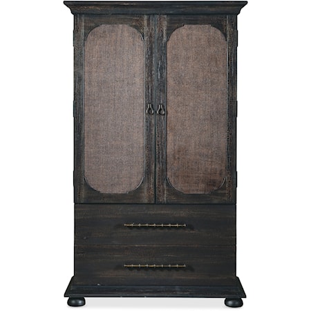 2-Door Charred Timber Bedroom Wardrobe