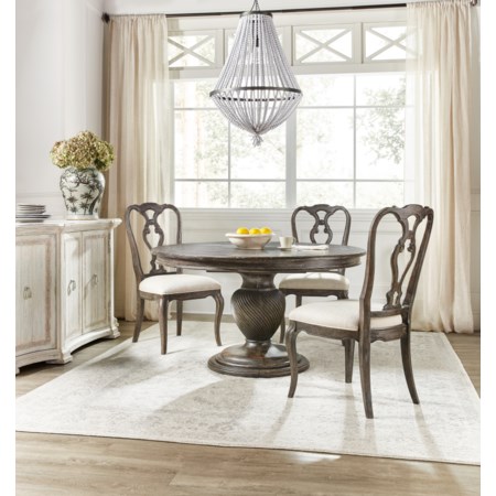 4-Piece Dining Set with Round Table