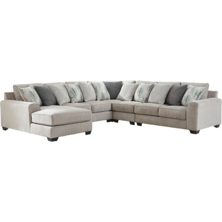 5-Piece Sectional with Left Chaise