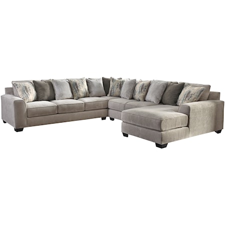 4-Piece Sectional with Right Chaise